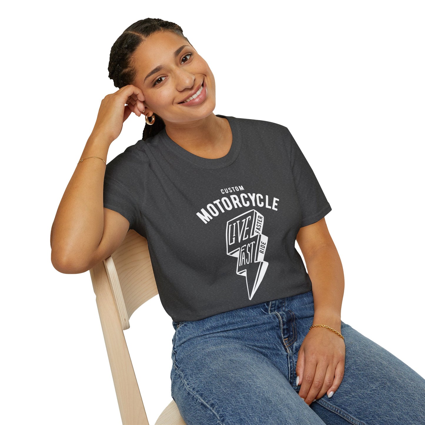 Motorcycle Lightning Bolt Vintage Design Motorcycle T-shirt