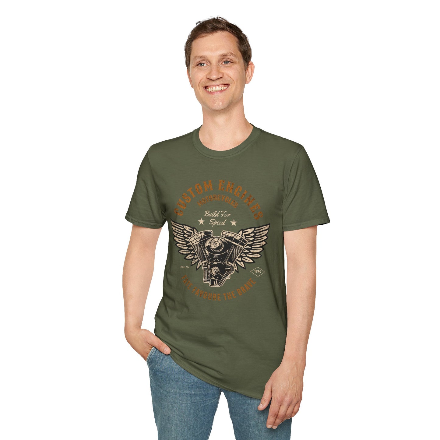 Custom Engine T-Shirt, Motorcycle Vintage Design Motorcycle T-Shirt