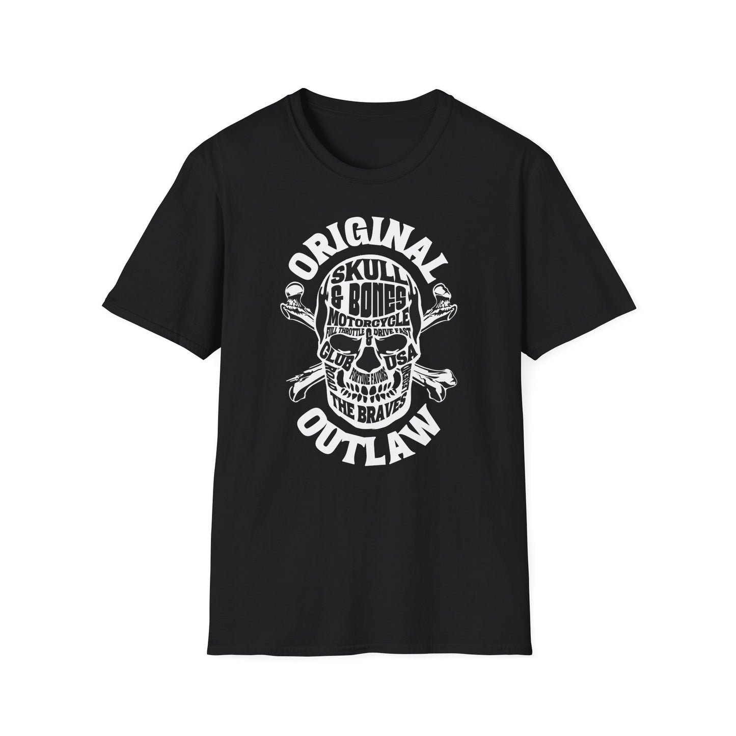 Original Outlaw Skull Vintage Design Biker T shirt