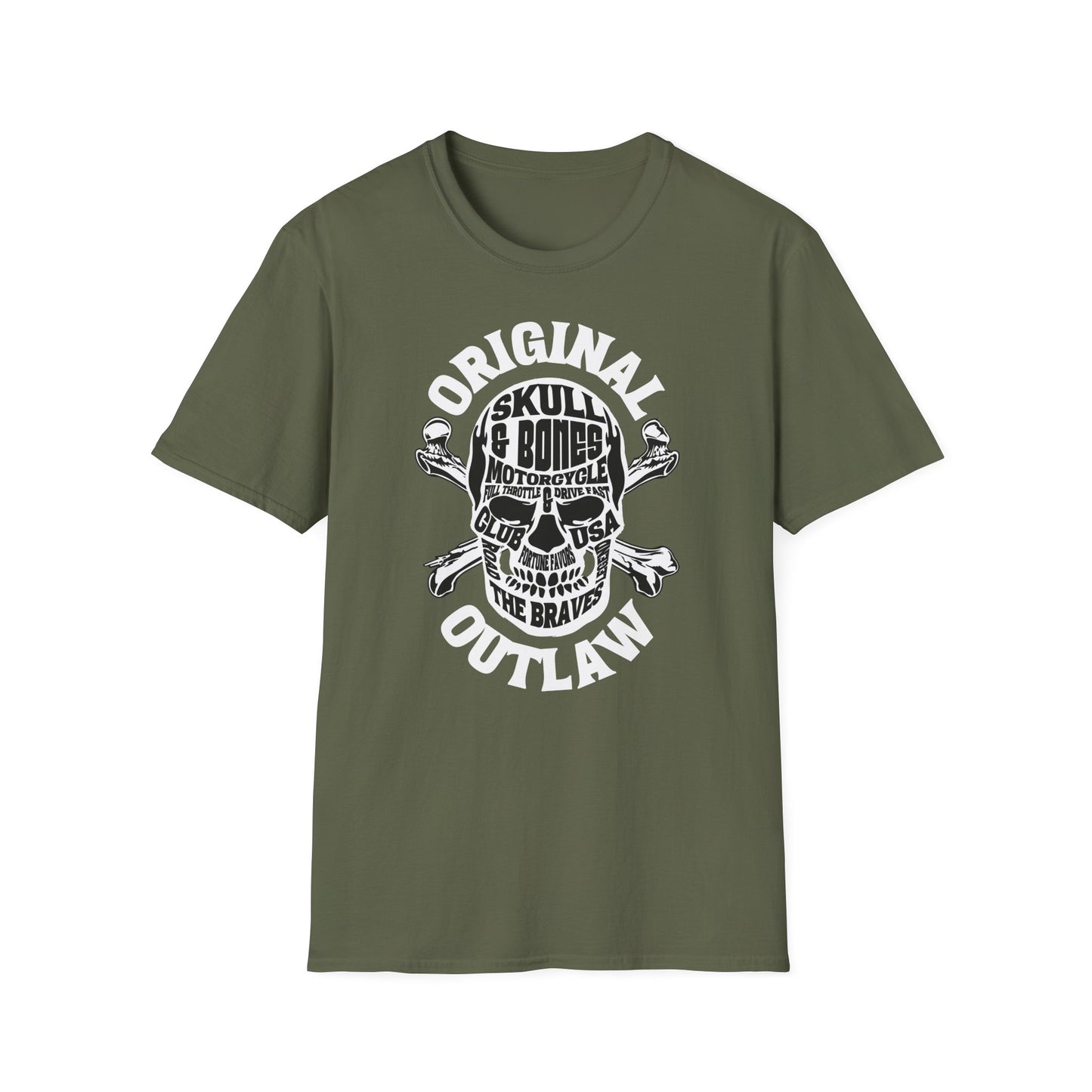 Original Outlaw Skull Vintage Design Biker T shirt