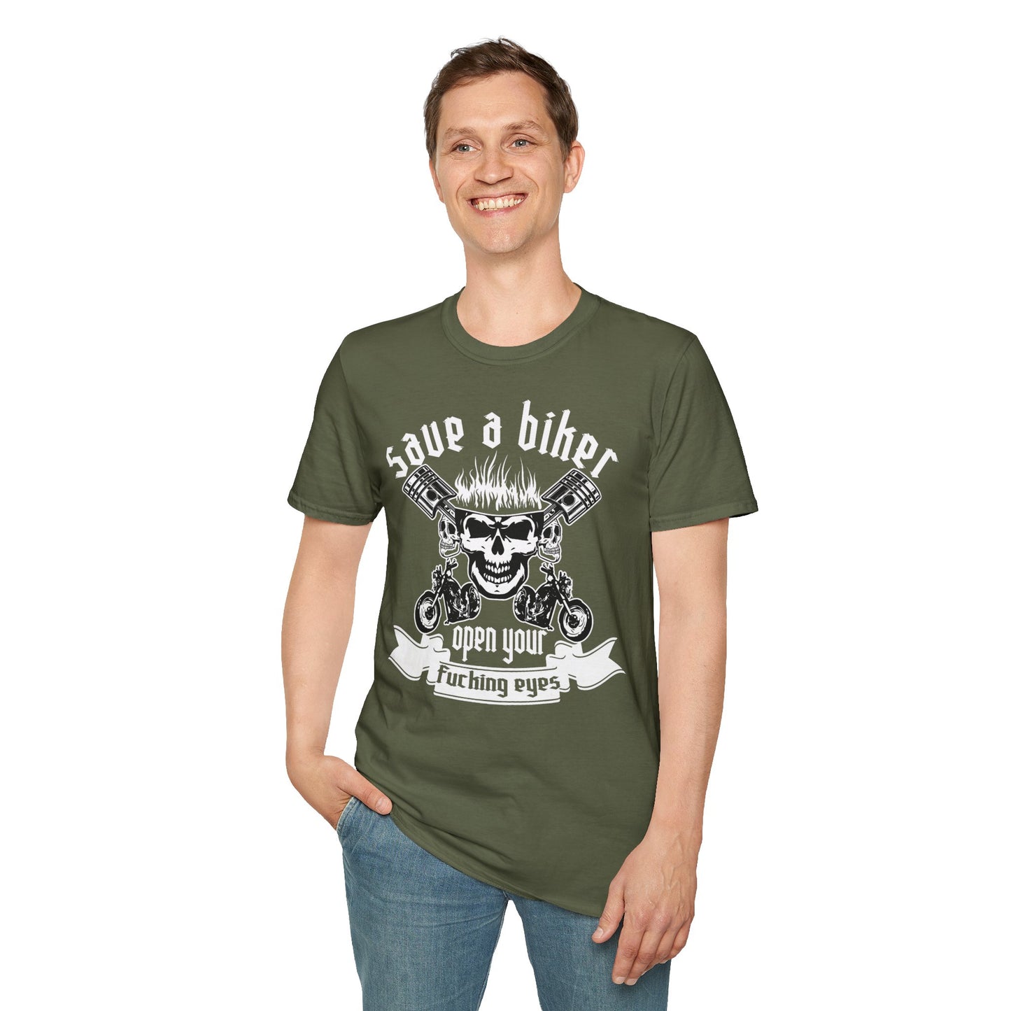 Save a Biker Vintage Design Motorcycle T Shirt