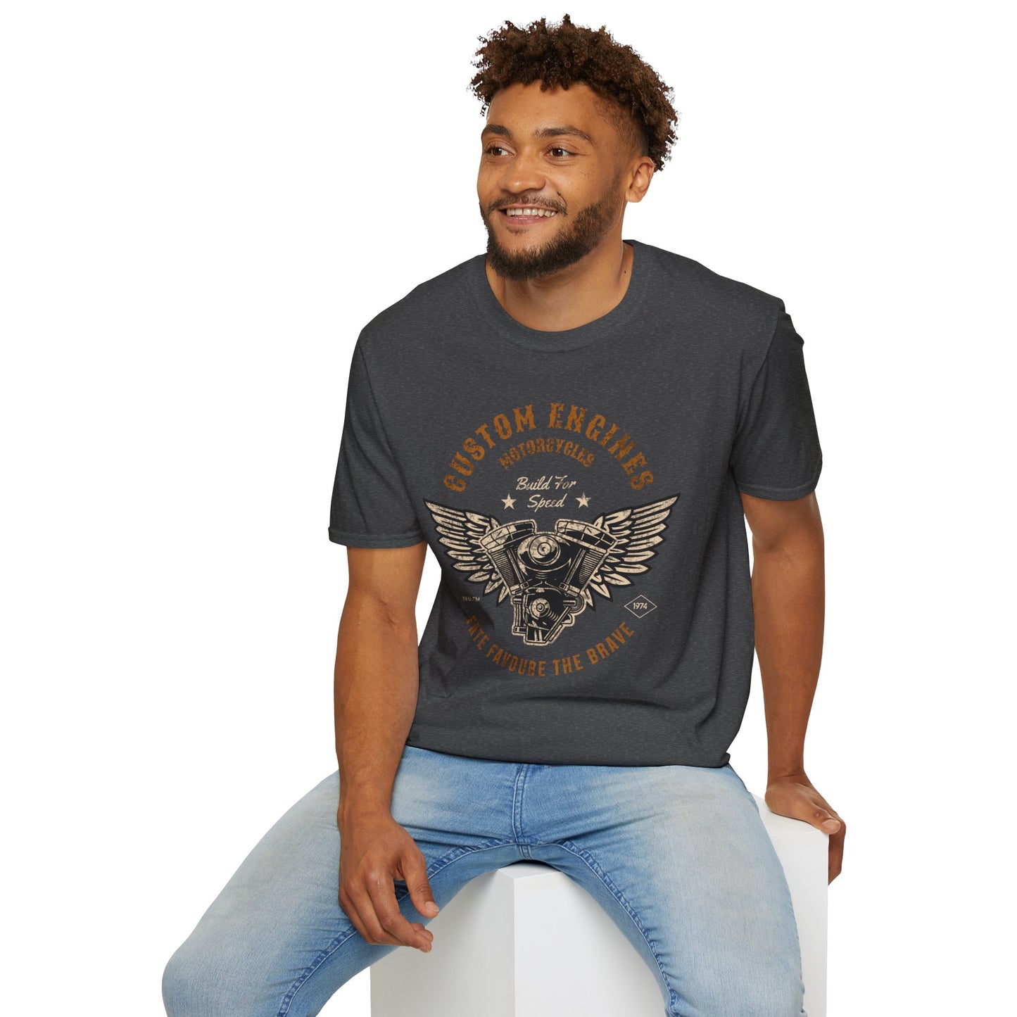 Custom Engine T-Shirt, Motorcycle Vintage Design Motorcycle T-Shirt