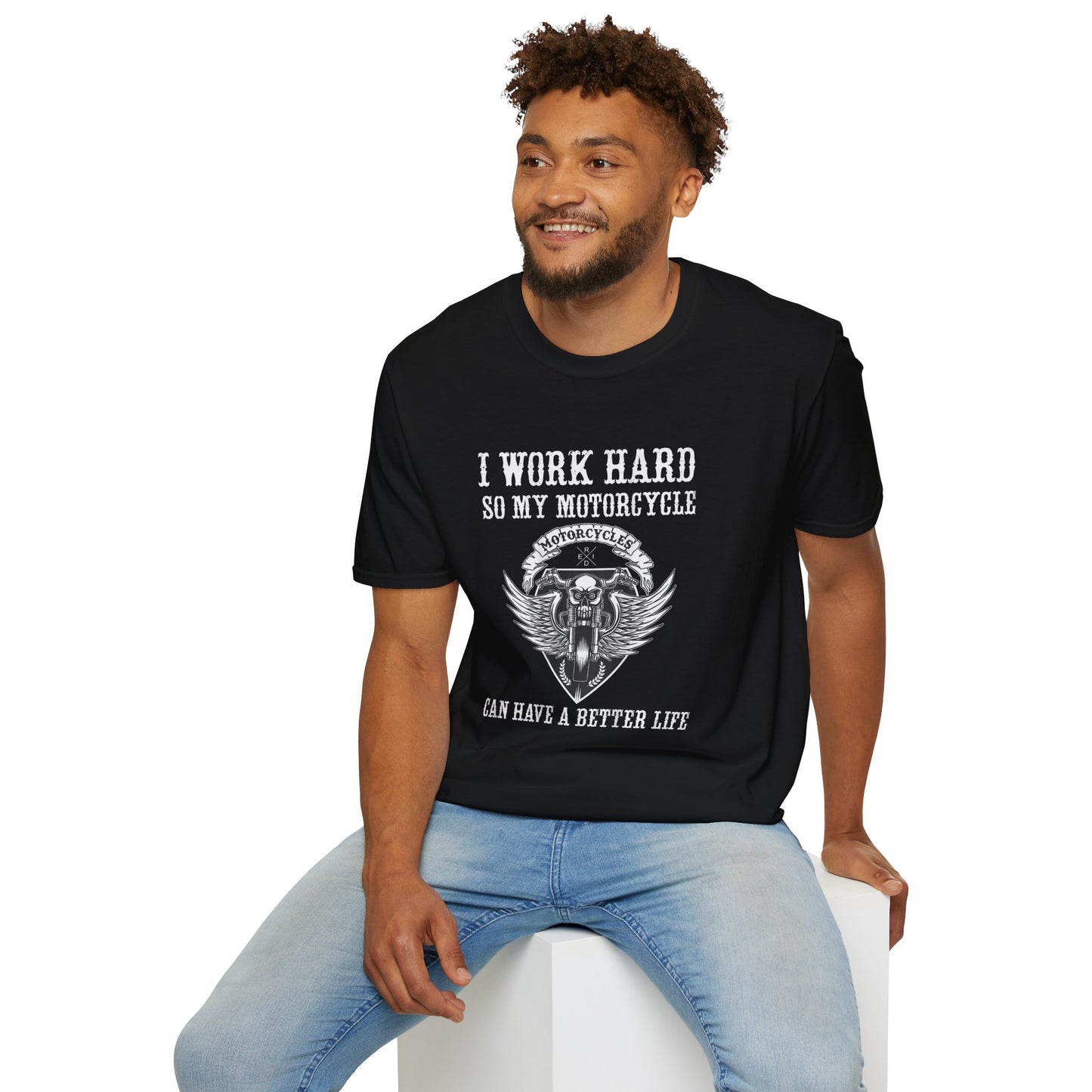 I work hard so my motorcycle  Vintage Design Motorcycle T-Shirt