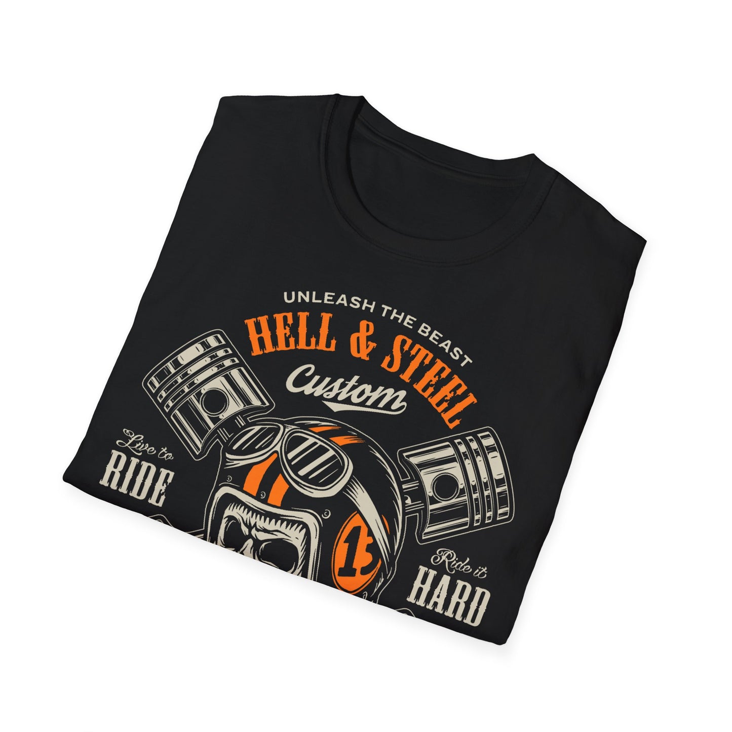 Hell & Steel Vintage Design Motorcycle T Shirt