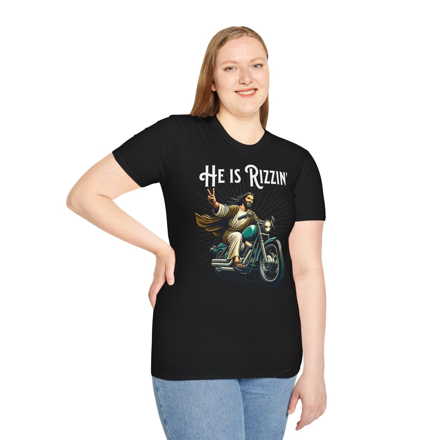 He Is Rizzin' Vintage Design Motorcycle T-Shirt