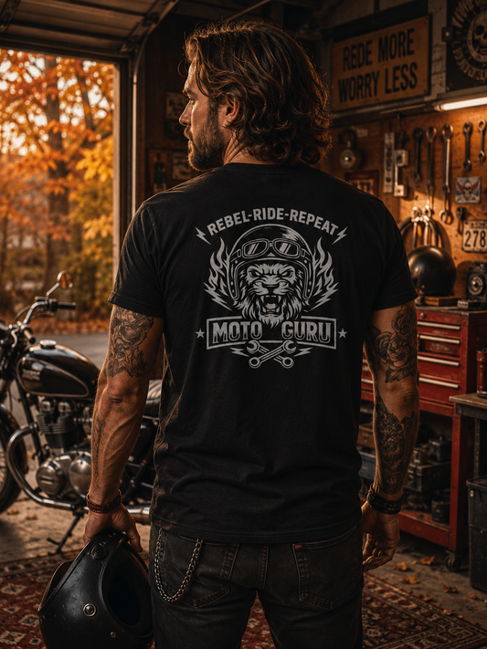 Rebel - Ride - Repeat Lion and Wrench